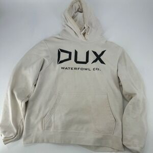 DUX Waterfowl Co Mens Hoodie Pullover Sweatshirt Tan Size M